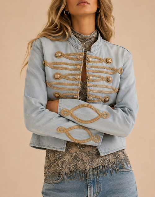 Amelia Gold Denim Jacket