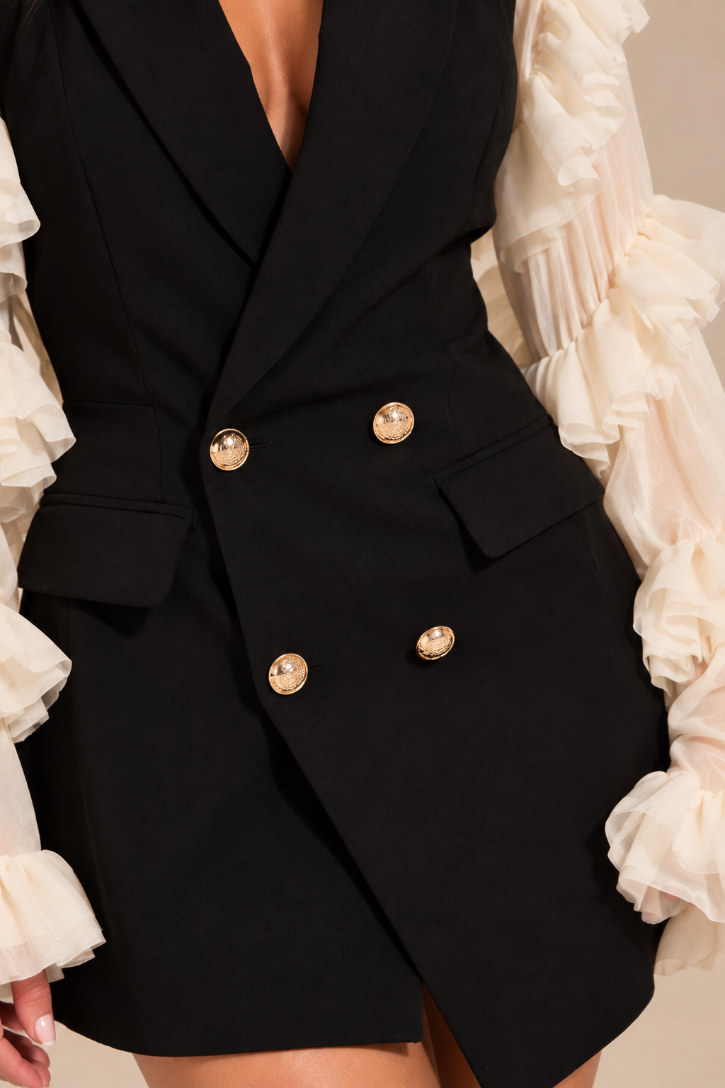 Elara Ruffle Blazer Dress