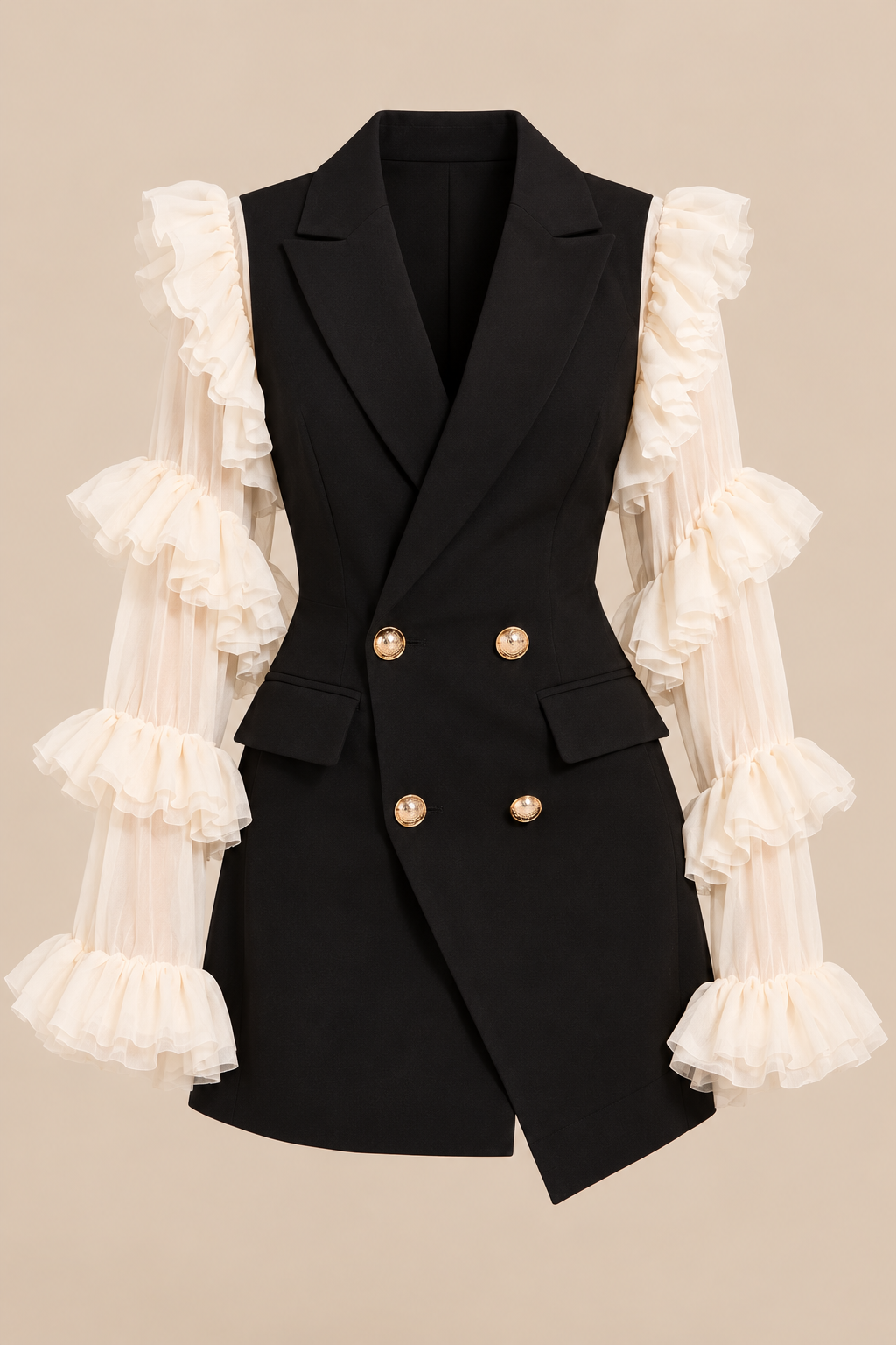 Elara Ruffle Blazer Dress