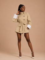 Creamy Trench Coat Jacket