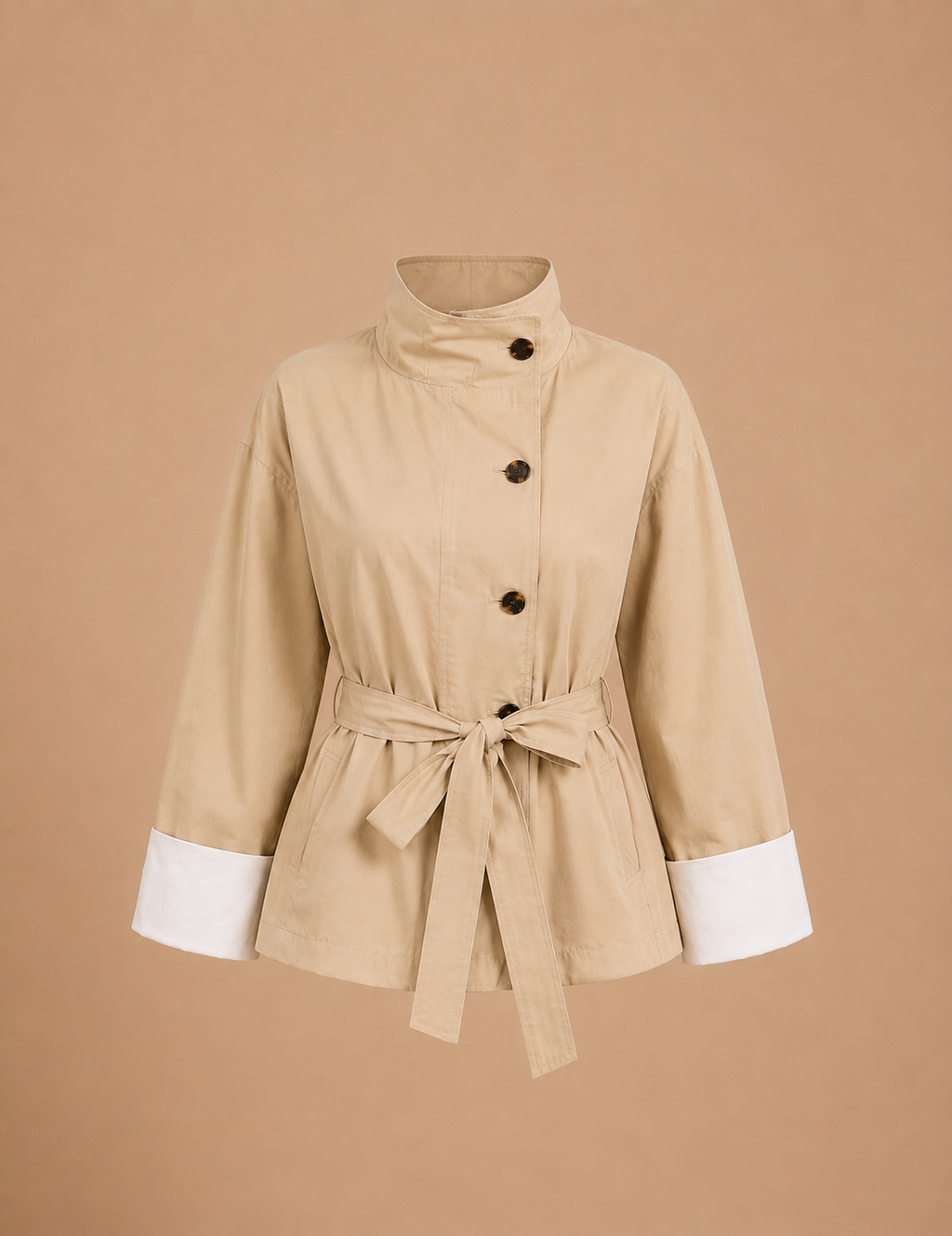 Creamy Trench Coat Jacket
